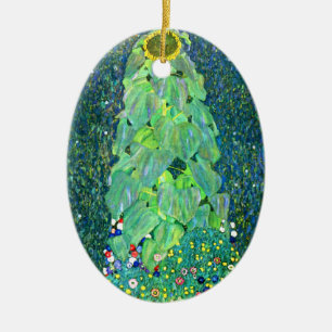 Gustav Klimt: Sunflower Ceramic Ornament