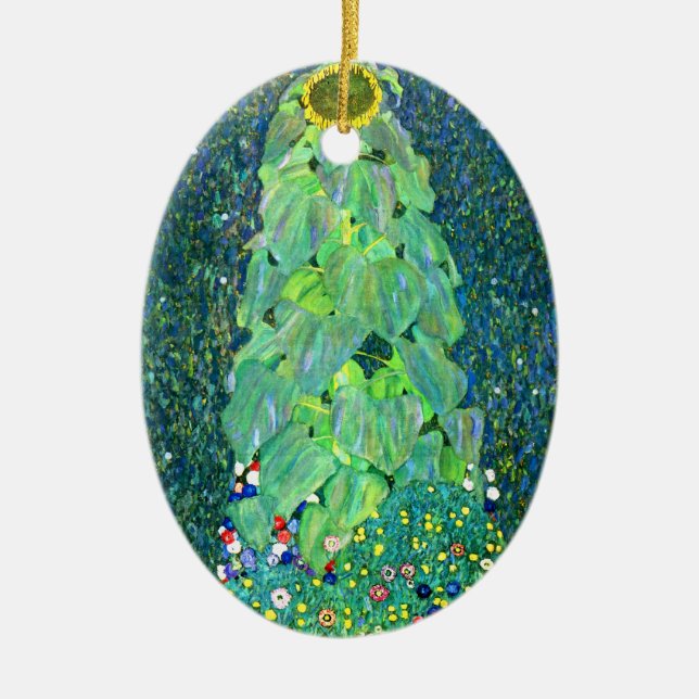 Gustav Klimt: Sunflower Ceramic Ornament (Front)