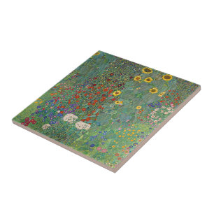 Gustav Klimt Sunflower Garden - Fine Art Tile