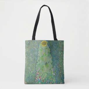 Gustav Klimt Sunflower Painting, Vintage Floral Tote Bag
