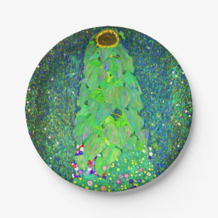 Gustav Klimt Sunflower Paper Plate