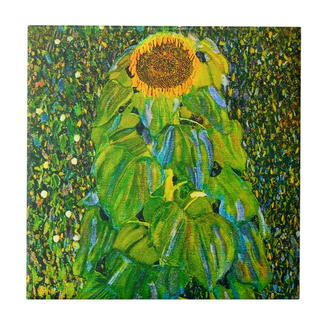 Gustav Klimt Sunflower Tile (Front)