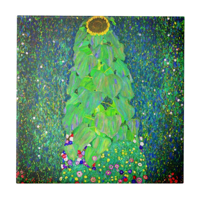 Gustav Klimt Sunflower Tile (Front)