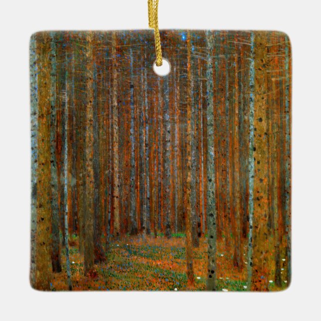 Gustav Klimt - Tannenwald Pine Forest Ceramic Ornament (Front)