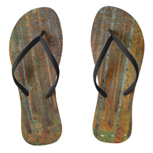 Gustav Klimt - Tannenwald Pine Forest Flip Flops