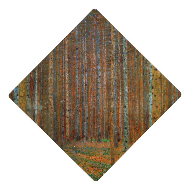 Gustav Klimt - Tannenwald Pine Forest Graduation Cap Topper (Front)