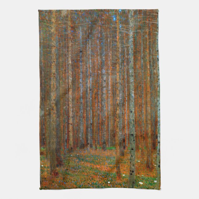 Gustav Klimt - Tannenwald Pine Forest Kitchen Towel (Vertical)