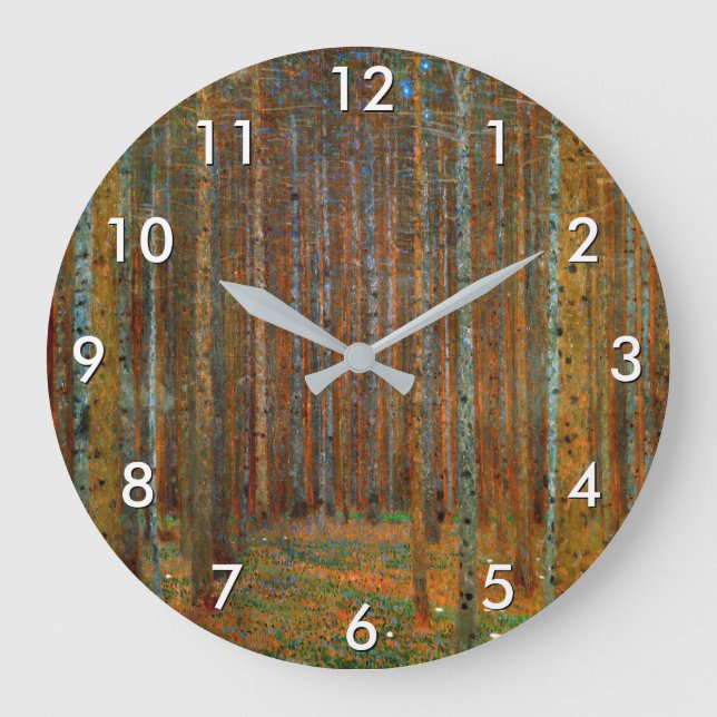 Gustav Klimt - Tannenwald Pine Forest Large Clock (Front)