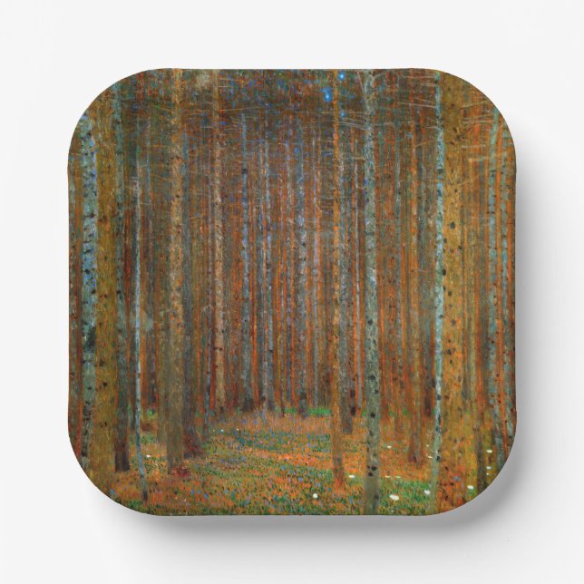 Gustav Klimt - Tannenwald Pine Forest Paper Plate (Front)