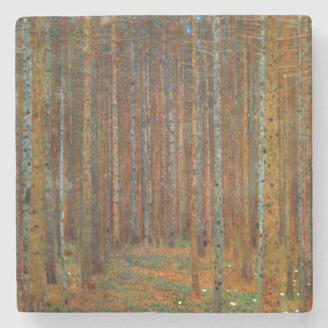 Gustav Klimt - Tannenwald Pine Forest Stone Coaster (Front)
