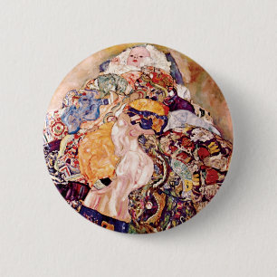 Gustav Klimt - The Baby Cradle - Newborn 2 Inch Round Button