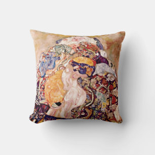 Gustav Klimt - The Baby Cradle - Newborn Throw Pillow