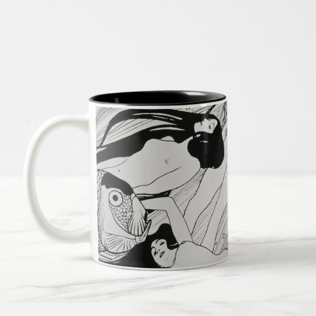 Gustav Klimt - The Blood Of Fish Two-Tone Coffee Mug (Left)