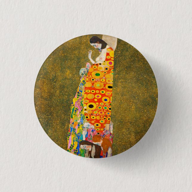 Gustav Klimt The Hope II, Die Hoffnung II 1 Inch Round Button (Front)