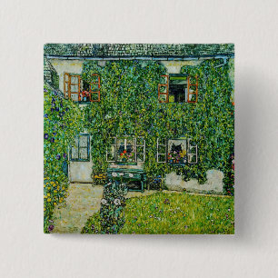 Gustav Klimt - The House of Guardaboschi 2 Inch Square Button