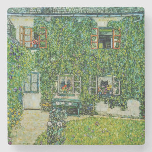 Gustav Klimt - The House of Guardaboschi Stone Coaster