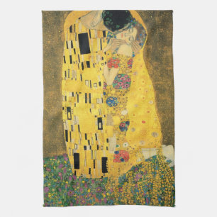 GUSTAV KLIMT - The kiss 1907 Kitchen Towel