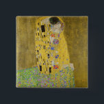 Gustav Klimt - The Kiss 2 Inch Square Button<br><div class="desc">The Kiss / Der Kuss - Gustav Klimt in 1907-1908</div>