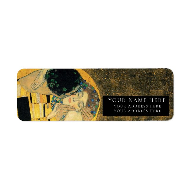GUSTAV KLIMT "THE KISS" ART RETOUR ADRESSE ÉTIQUET (Devant)