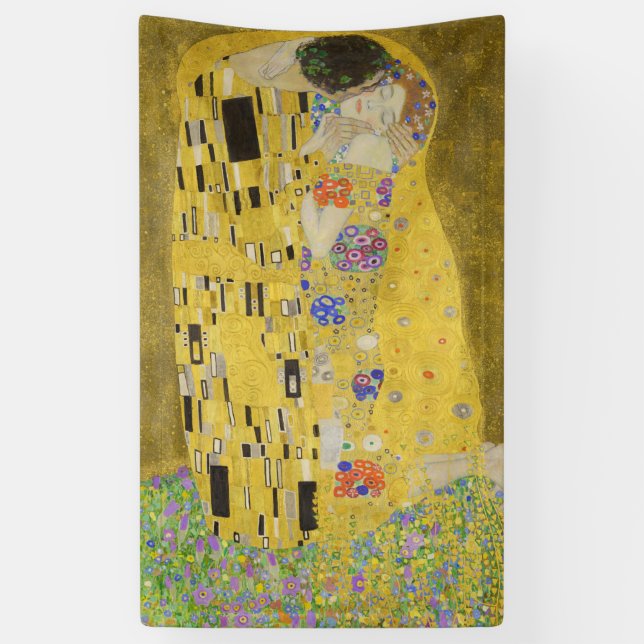 Gustav Klimt - The Kiss Banner (Vertical)