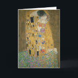 Gustav Klimt - The Kiss Card<br><div class="desc">Famous painting by Gustav Klimt. The Kiss is one of the greatest romantic paintings and a great gifts for Valentine's day and other romantic occasions. Amazing masterpiece of symbolism and a great work by Gustav Klimt.</div>