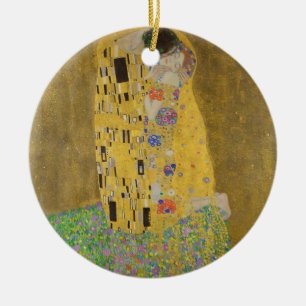 Gustav Klimt "The Kiss" Ceramic Ornament