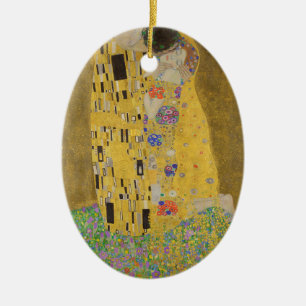 Gustav Klimt "The Kiss" Ceramic Ornament