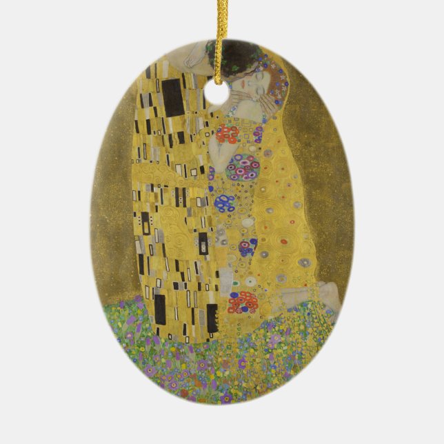 Gustav Klimt "The Kiss" Ceramic Ornament (Front)