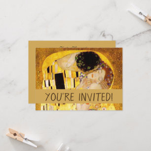 Gustav Klimt The Kiss Classic Painting Invitation