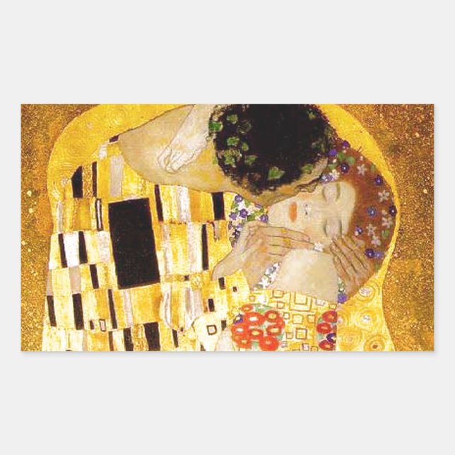 Gustav Klimt The Kiss Classic Painting Sticker (Front)