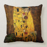 Gustav Klimt The Kiss Cushions<br><div class="desc">Gustav Klimt,  The Kiss.
An Austrian symbolist painter,  1862 - 1918.
This is an oil painting with layers of gold leaf applied which gives it a striking appearance.</div>