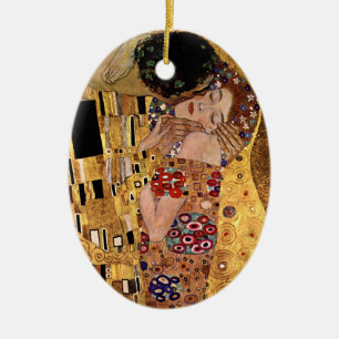 Gustav Klimt: The Kiss (Detail) Ceramic Ornament