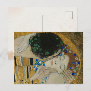 Gustav Klimt-The Kiss(detail) Gold Leaf Artwork Postcard