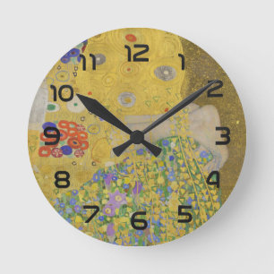 Gustav Klimt-The Kiss(detail)   Gold Leaf Artwork Round Clock