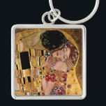 Gustav Klimt: The Kiss (Detail) Keychain<br><div class="desc">A beautiful classic key chain featuring a romantic couple sharing a kiss,  painted by the Austrian symbolist painter Gustav Klimt.</div>