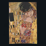 Gustav Klimt: The Kiss (Detail) Kitchen Towel<br><div class="desc">A beautiful classic kitchen towel featuring a romantic couple sharing a kiss,  painted by the Austrian symbolist painter Gustav Klimt.</div>