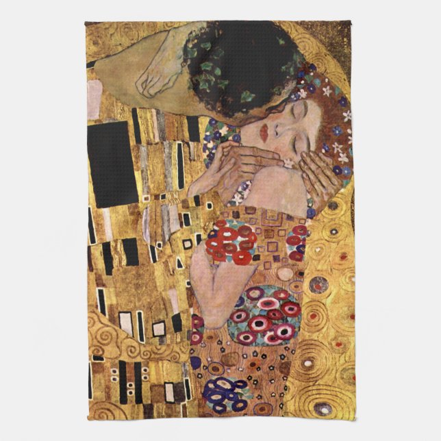 Gustav Klimt: The Kiss (Detail) Kitchen Towel (Vertical)