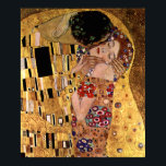 Gustav Klimt: The Kiss (Detail) Poster<br><div class="desc">A beautiful classic poster featuring a romantic couple sharing a kiss,  painted by the Austrian symbolist painter Gustav Klimt.</div>