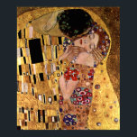 Gustav Klimt: The Kiss (Detail) Poster<br><div class="desc">A beautiful classic poster featuring a romantic couple sharing a kiss,  painted by the Austrian symbolist painter Gustav Klimt.</div>
