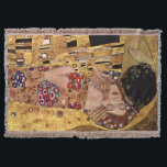 Gustav Klimt: The Kiss (Detail) Throw Blanket<br><div class="desc">A charming classic throw blanket featuring a romantic couple sharing a kiss,  painted by the Austrian symbolist painter Gustav Klimt.</div>