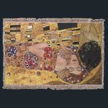 Gustav Klimt: The Kiss (Detail) Throw Blanket<br><div class="desc">A charming classic throw blanket featuring a romantic couple sharing a kiss,  painted by the Austrian symbolist painter Gustav Klimt.</div>