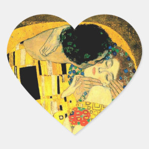 Gustav Klimt -The Kiss Heart  Stiker Sticker