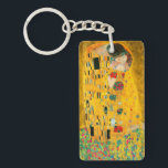 Gustav Klimt The Kiss Keychain<br><div class="desc">Keychain featuring Gustav Klimt’s oil painting with gold leaf The Kiss (1908). A man and woman, wearing brilliant golden colours, lovingly embrace and kiss in a field of flowers. A great gift for fans of Art Nouveau and Austrian art.</div>