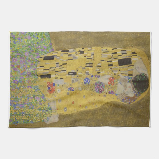 Gustav Klimt "The Kiss" Kitchen Towel (Horizontal)