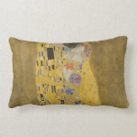 Gustav Klimt The Kiss (Lovers) GalleryHD Vintage Lumbar Pillow<br><div class="desc">Gustav Klimt. The Kiss (Lovers). c. 1908. Oil and gold leaf on canvas. Original fine art masterpiece painting by famous Austrian Art Nouveau artist Gustav Klimt.</div>