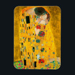 Gustav Klimt The Kiss Magnet<br><div class="desc">Magnet featuring Gustav Klimt’s oil painting with gold leaf The Kiss (1908). A man and woman, wearing brilliant golden colours, lovingly embrace and kiss in a field of flowers. A great gift for fans of Art Nouveau and Austrian art.</div>
