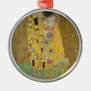 Gustav Klimt "The Kiss" Metal Ornament