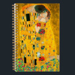 Gustav Klimt The Kiss Notebook<br><div class="desc">Notebook featuring Gustav Klimt’s oil painting with gold leaf The Kiss (1908). A man and woman, wearing brilliant golden colours, lovingly embrace and kiss in a field of flowers. A great gift for fans of Art Nouveau and Austrian art.</div>