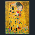 Gustav Klimt The Kiss Notebook<br><div class="desc">Notebook featuring Gustav Klimt’s oil painting with gold leaf The Kiss (1908). A man and woman, wearing brilliant golden colours, lovingly embrace and kiss in a field of flowers. A great gift for fans of Art Nouveau and Austrian art.</div>