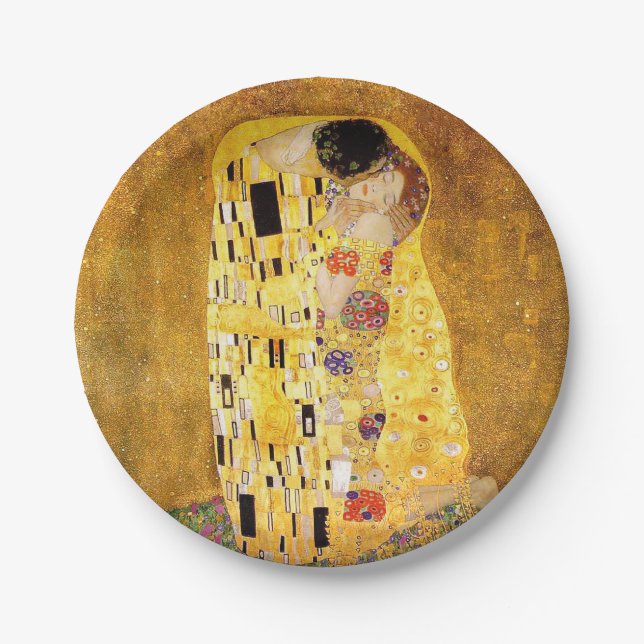 Gustav Klimt “The Kiss” Paper Plate (Front)